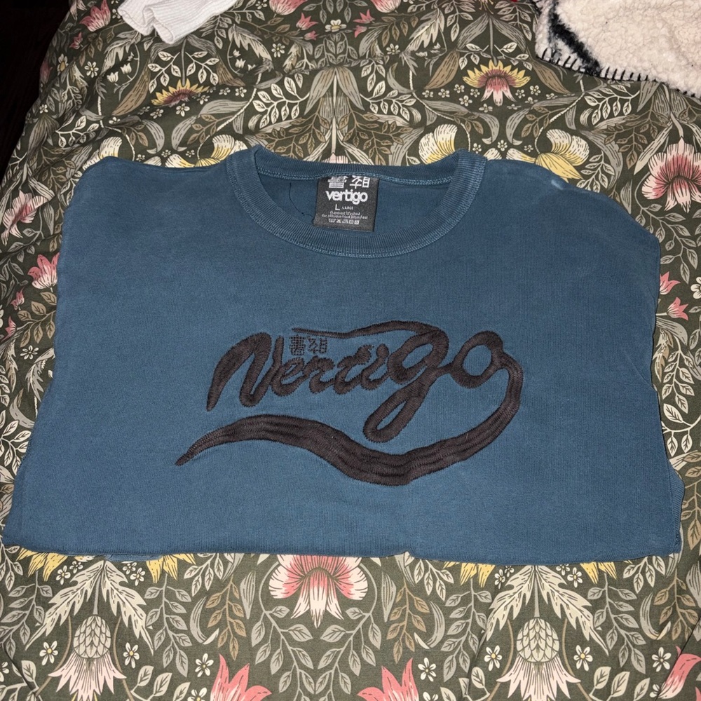 Vertigo Embroidered Logo Teal Vintage Crewneck Sweatshirt